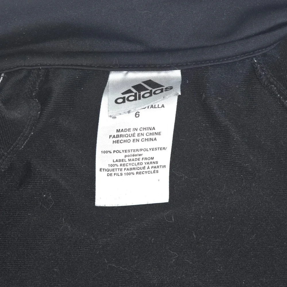 Adidas Tricot‎ Jacket Boys 6 Long Sleeve Big Logo 3 Stripe Center Activewear